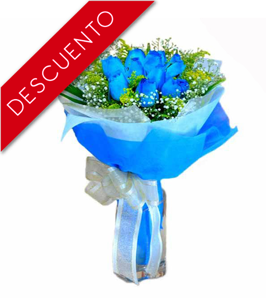 ..Bouquet 10 Rosas Azules